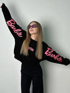 Women Barbie Typography Printed Sweatshirt