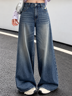 The Roadster Life Co. Smart Wide Leg High-Rise Mildly Distressed Heavy
