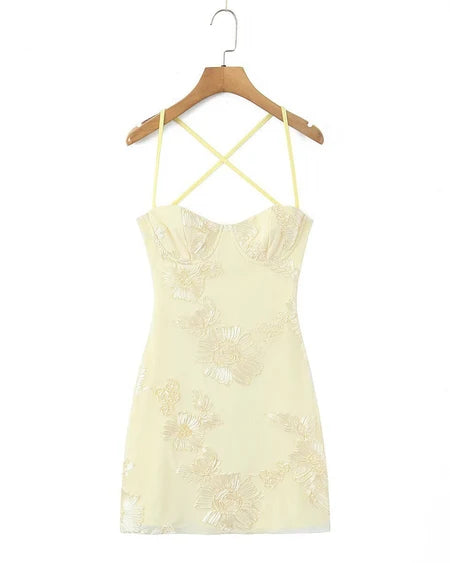 Beatrix Embroidered Mini Dress