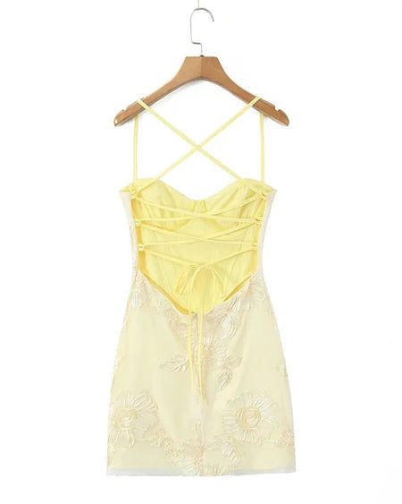 Beatrix Embroidered Mini Dress