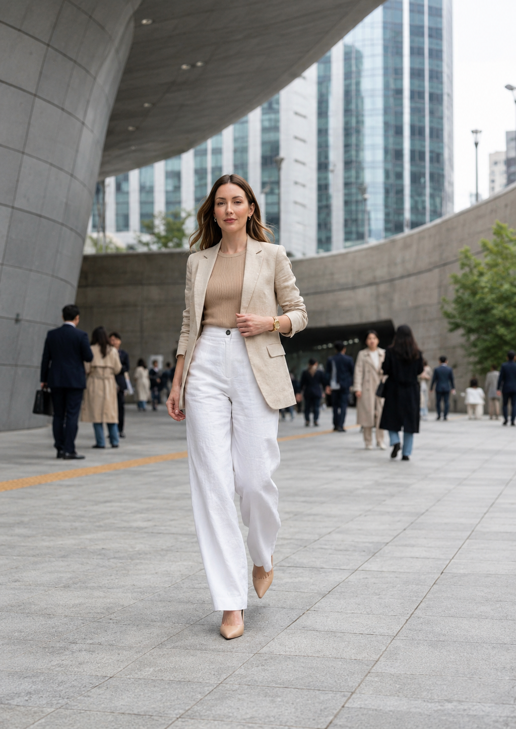 Women Textured Relaxed High-Rise Easy Wash Pleated Trousers