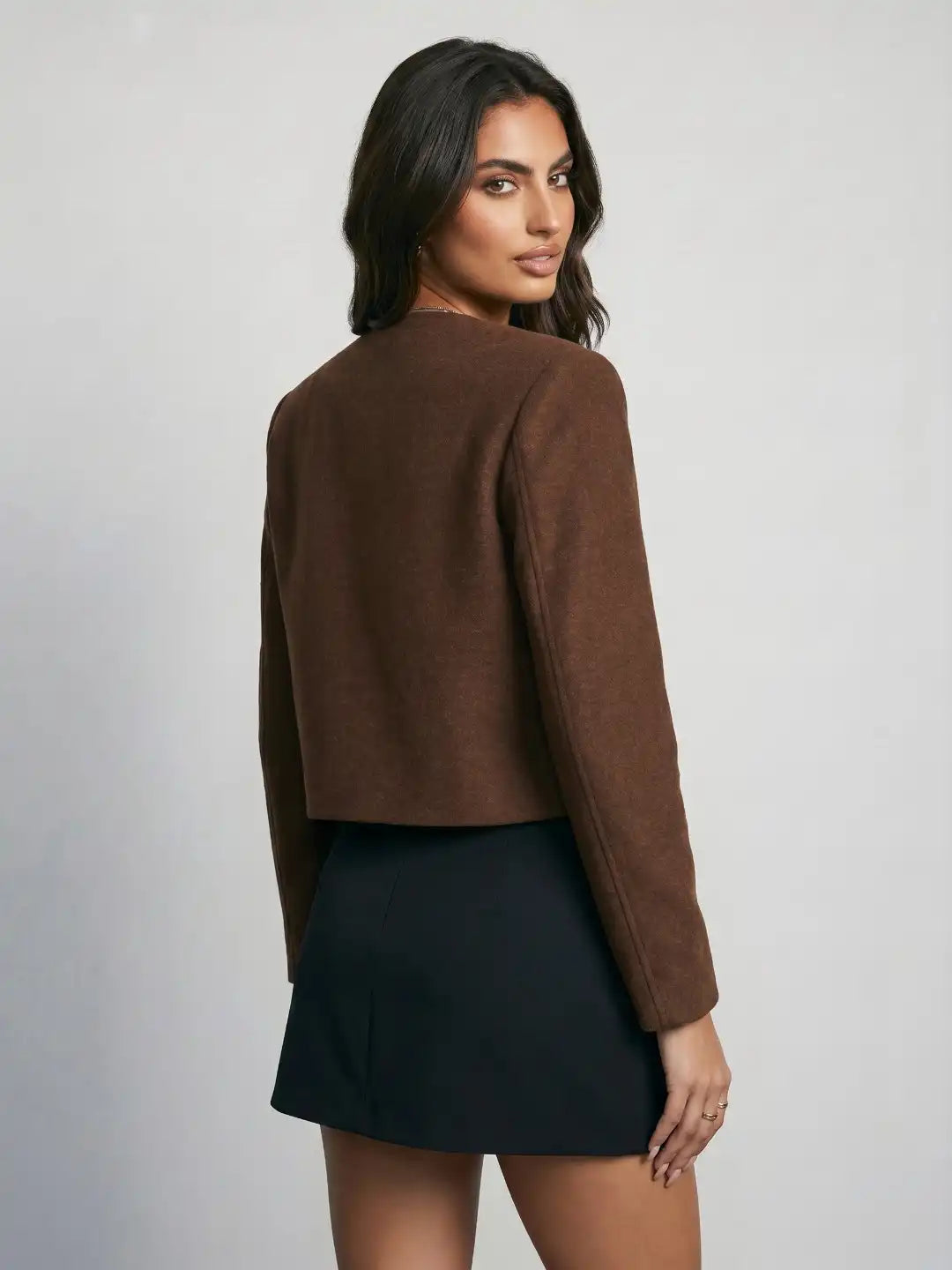 Relaxed Fit Crop Tailored Jacket