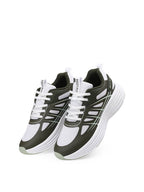 Women Olive Mesh Lace-Ups Running Sports Shoes