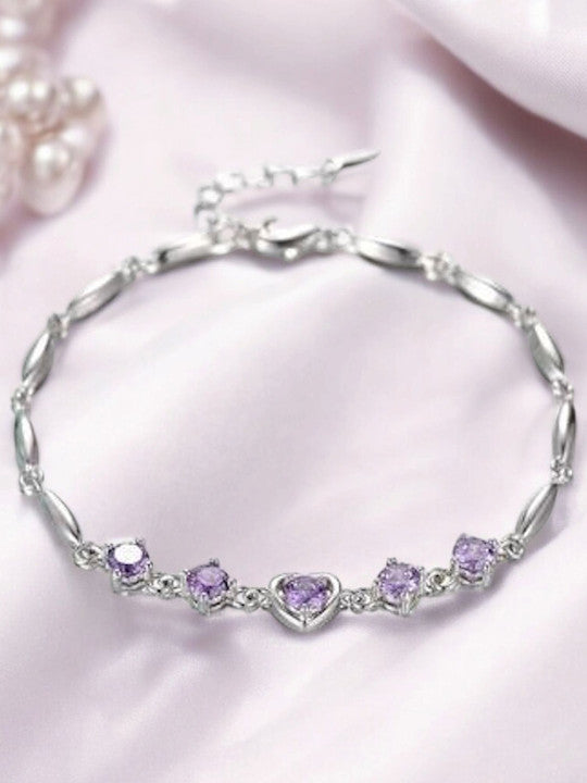 Women Cubic Zirconia Silver-Plated Bangle-Style Bracelet