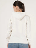 Women Typography Printed Hooded Pullover Sweatshirt