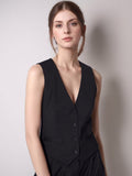 Sleeveless V-Neck Slim-Fit Waistcoat