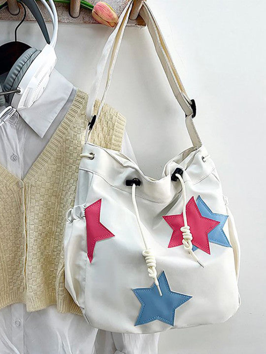 Applique Detail Oversized Shopper Bag