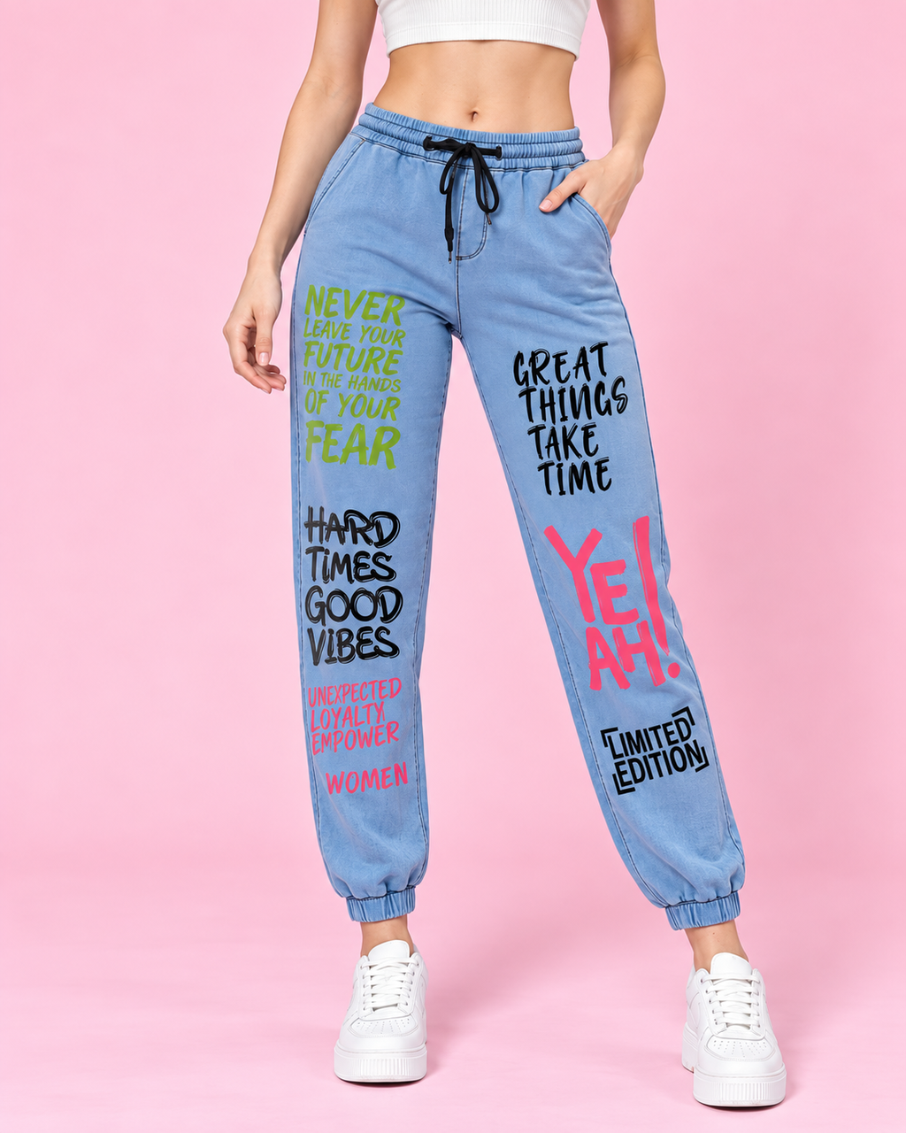 Women Mid-Rise Typography Printed Stretchable Jeans