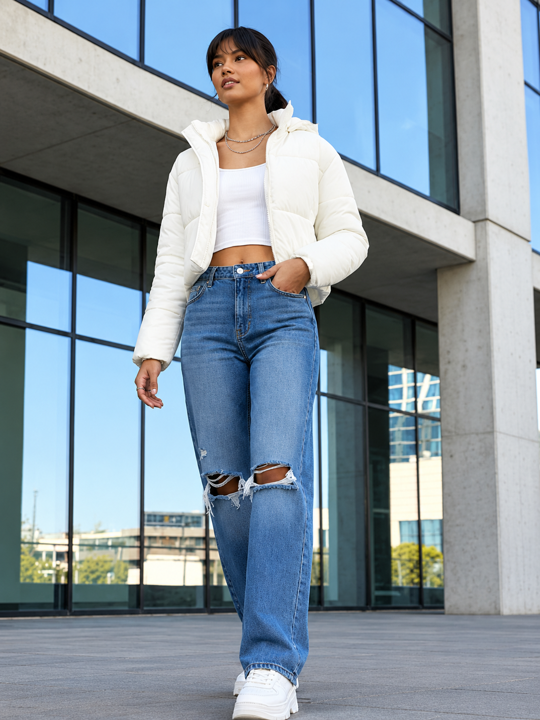 Crop Hooded Puffer Jacket