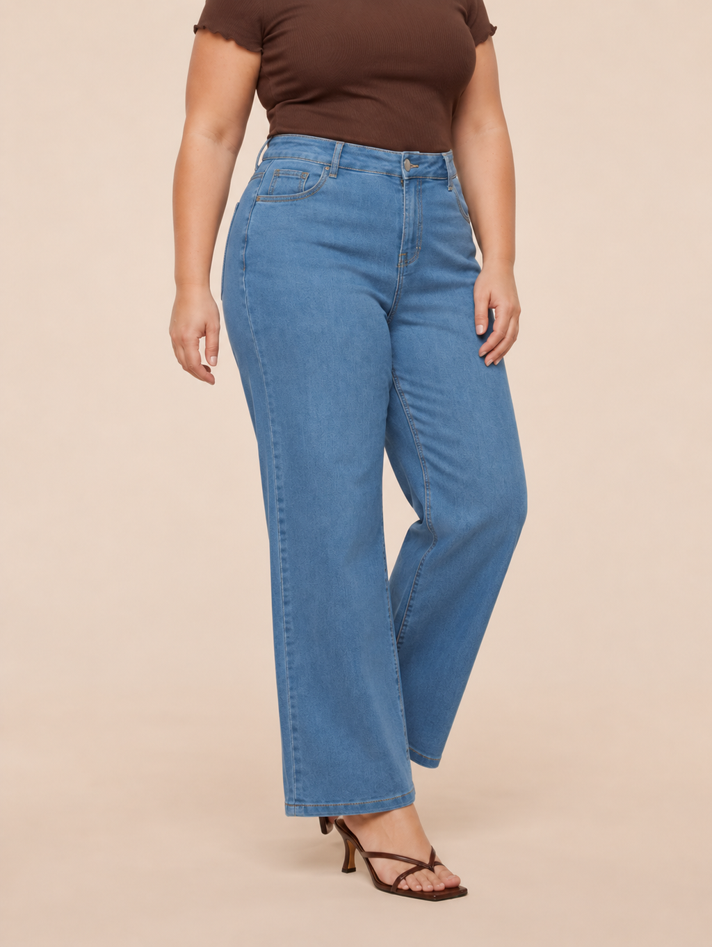 Plus Size Women Wide Leg Stretchable Jeans
