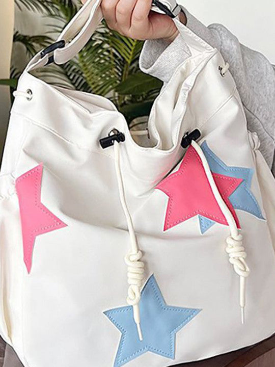 Applique Detail Oversized Shopper Bag