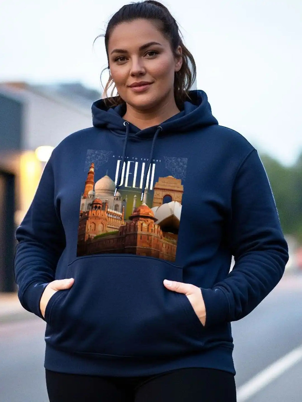Typography Printed Hooded Full Sleeve Sweatshirt