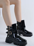 Women Round Toe Slip-On Slouchy Boots