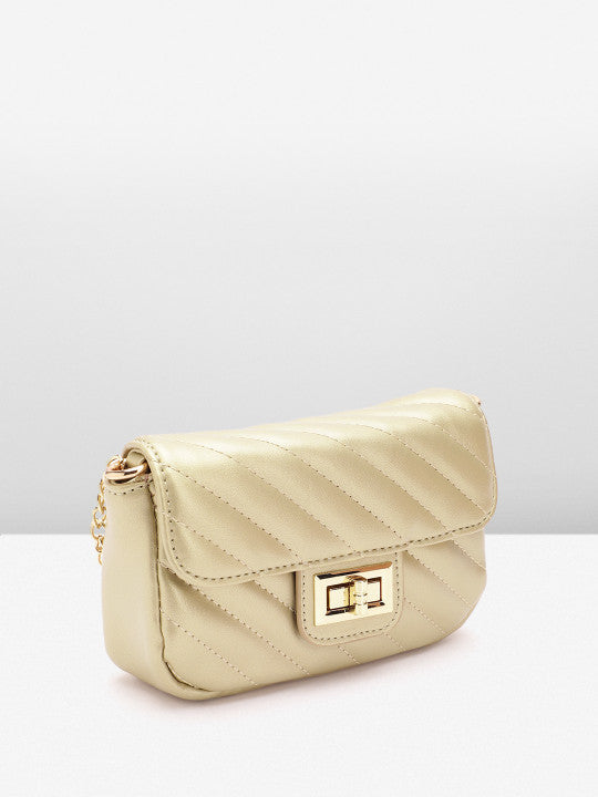 Leather Quilted Structured Sling Bag