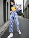 Women Wide Leg High-Rise Clean Look Heavy Fade Jeans