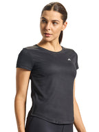 Women Rapid Dry Gym Training Solid Polyester Round Neck T-shirt