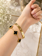 Women 2 Cubic Zirconia Gold-Plated Charm Bracelet