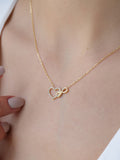 Gold-Plated Stainless Steel Stones Studded Minimal Necklace