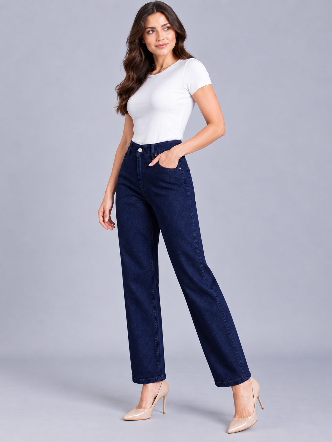 Women Loose High-Rise Stretchable Jeans