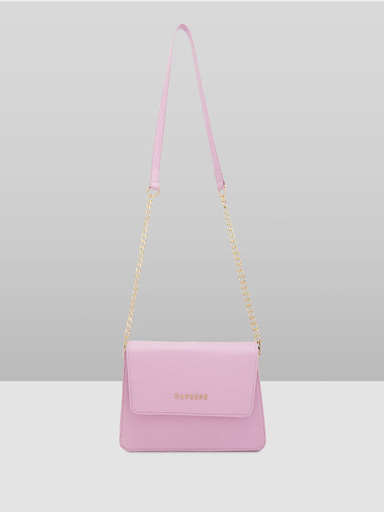 Lilac Solid Small Structured Shoulder Bag