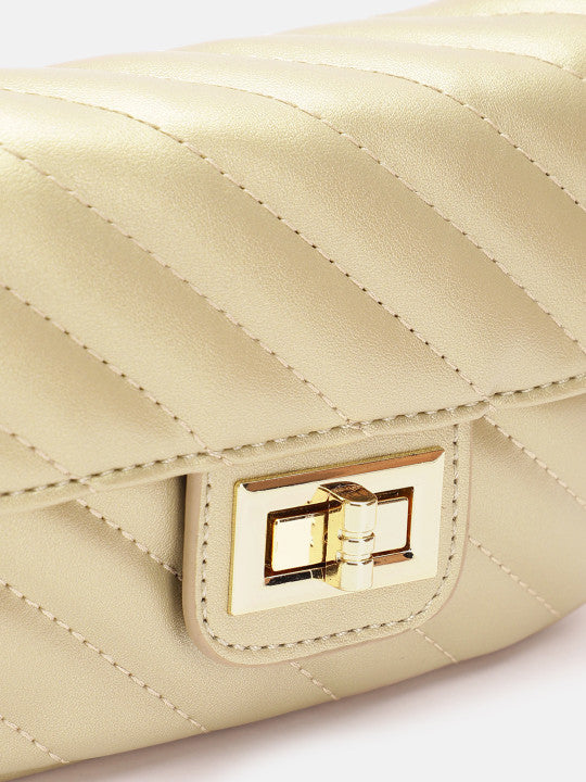 Leather Quilted Structured Sling Bag
