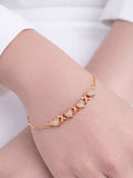 Women Crystals Rose Gold-Plated Link Bracelet