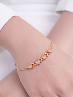 Women Crystals Rose Gold-Plated Link Bracelet