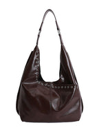 Solid Large Structured Shoulder Bag