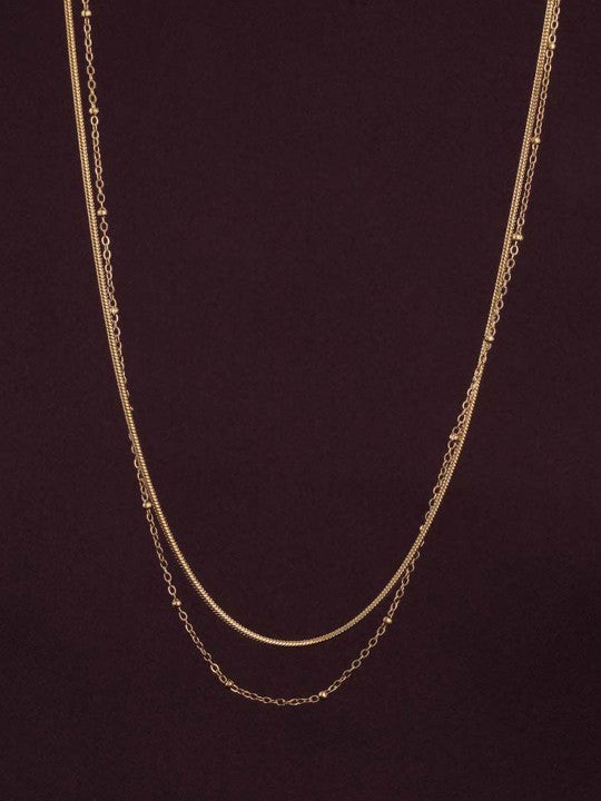 18k Gold-Plated Double Layered Stainless Steel Choker Chain