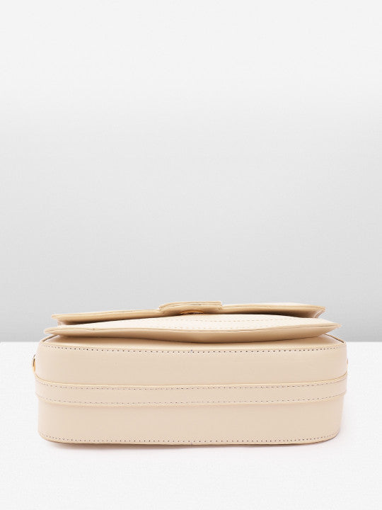 Leather Detachable Strap Structured Sling Bag