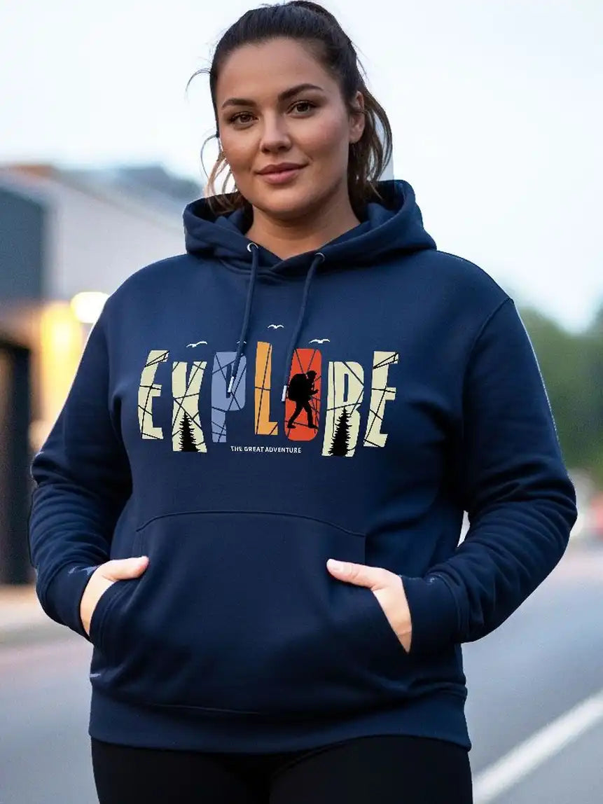 Women Printed Hooded Sweatshirt