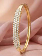 14K Gold-Plated Cubic Zirconia Cluster Anti-Tarnish Bracelet