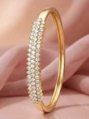 14K Gold-Plated Cubic Zirconia Cluster Anti-Tarnish Bracelet