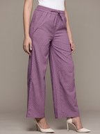 Women Textured High-Rise Pleated Trousers