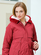 Women Hooded Solid Casual Parka Jacket