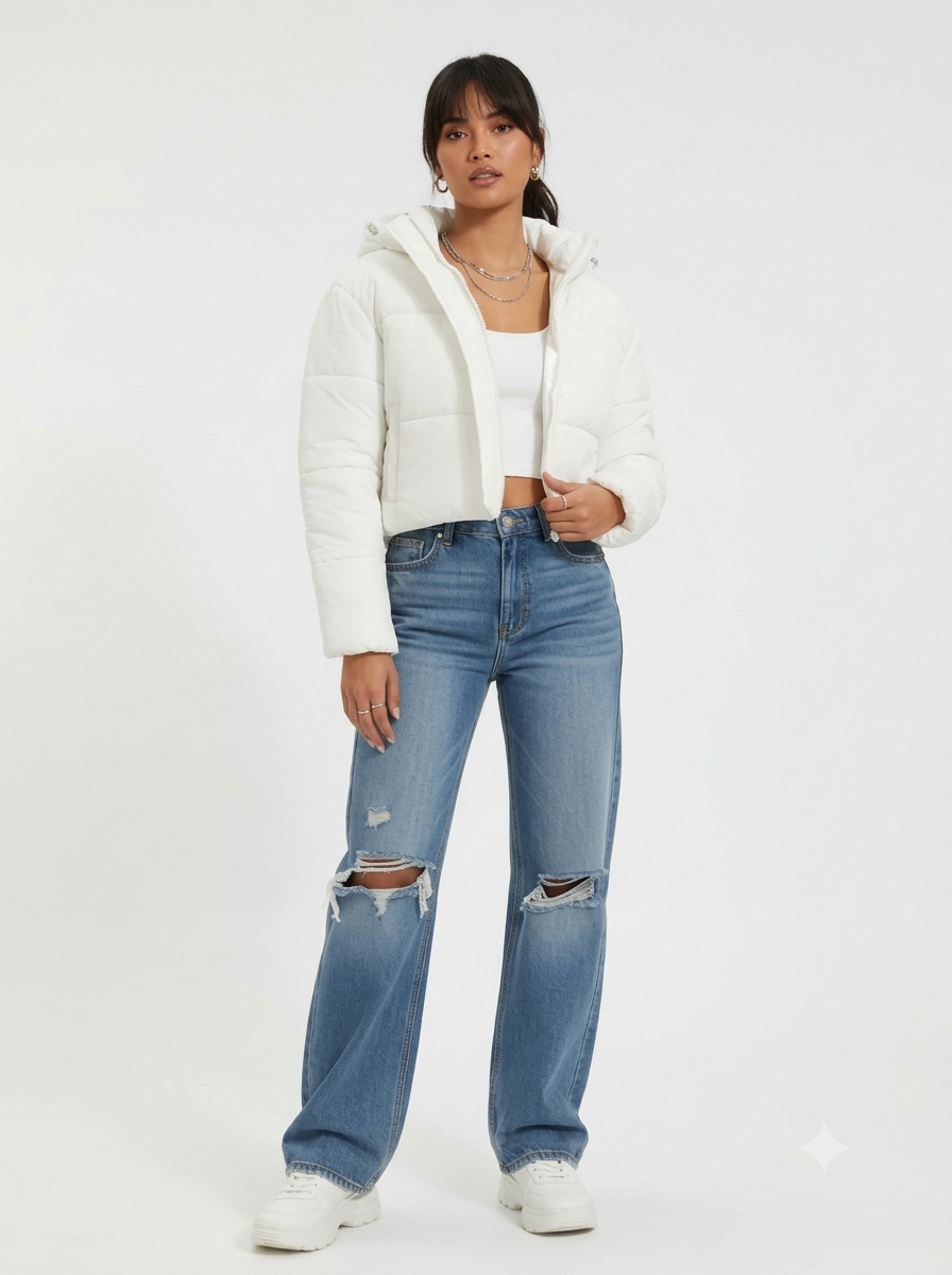 Crop Hooded Puffer Jacket