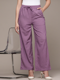 Women Textured High-Rise Pleated Trousers