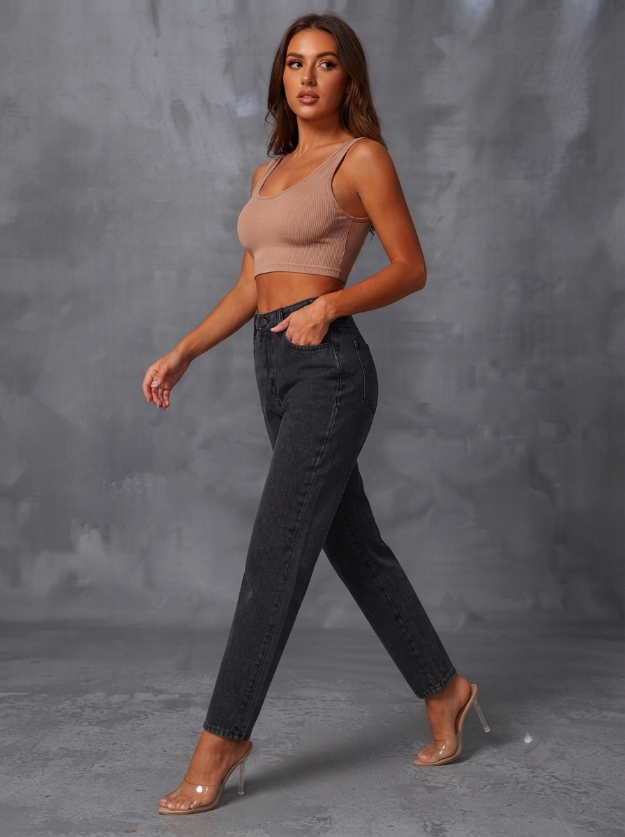 Women Jean Straight Fit High-Rise Jeans
