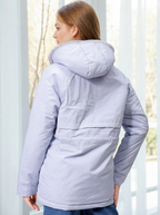 Women Hooded Solid Casual Parka Jacket