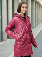 Women Hooded Solid Casual Parka Jacket