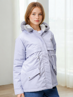 Women Hooded Solid Casual Parka Jacket
