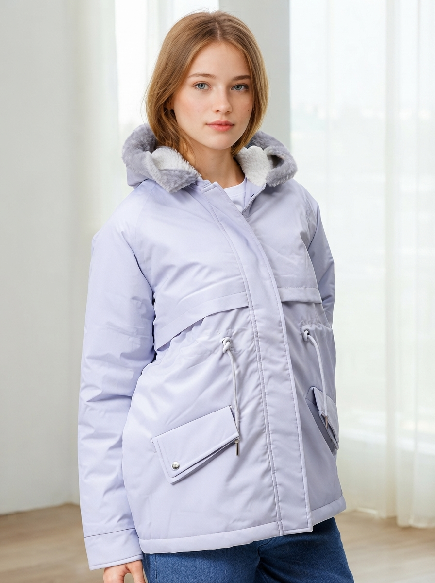 Women Hooded Solid Casual Parka Jacket