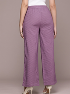 Women Textured High-Rise Pleated Trousers