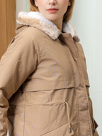 Women Hooded Solid Casual Parka Jacket