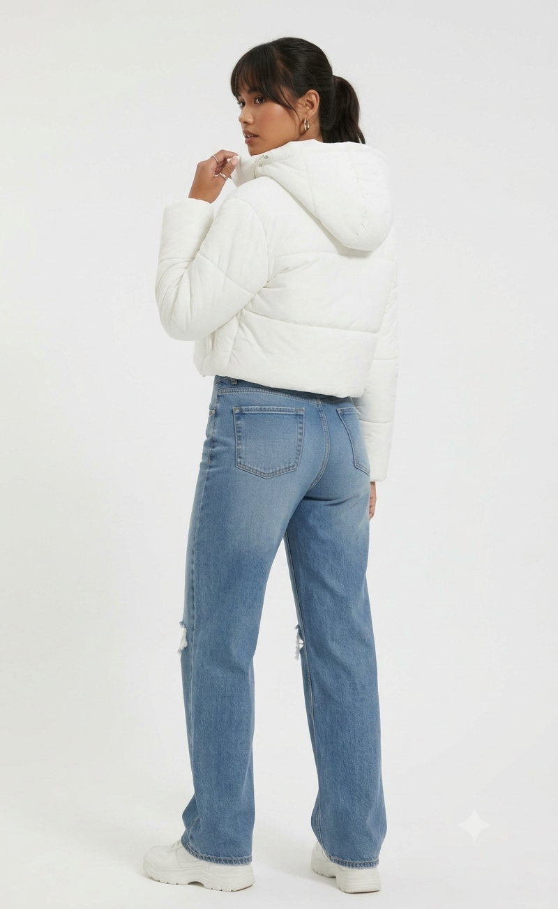 Crop Hooded Puffer Jacket