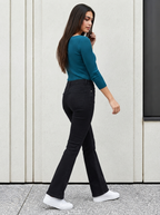 Women Black Bootcut High-Rise Stretchable Jeans