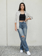 Women Flared High-Rise Highly Distressed Light Fade Pure Cotton Jeans