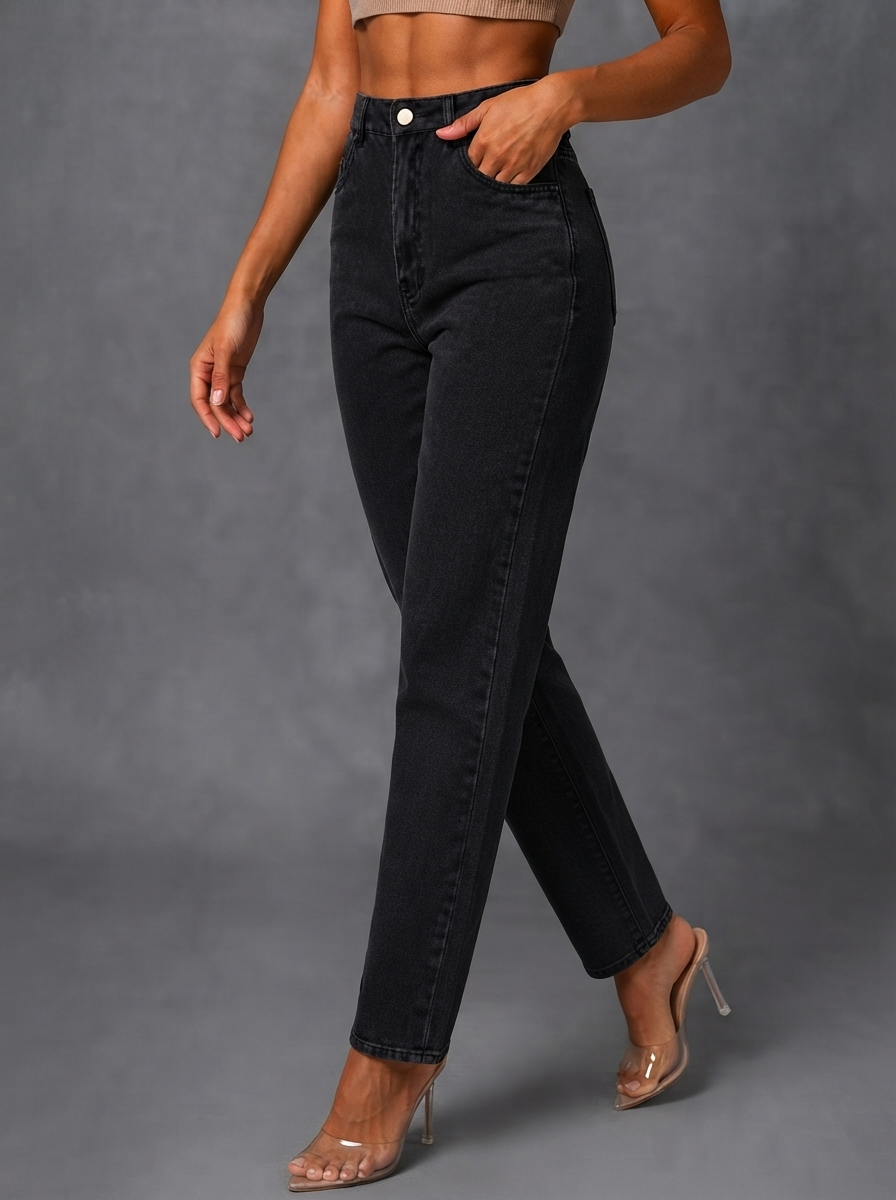 Women Jean Straight Fit High-Rise Jeans
