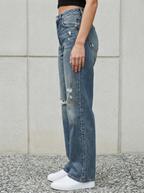 Women Flared High-Rise Highly Distressed Light Fade Pure Cotton Jeans