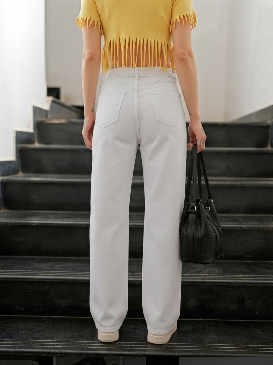 Women Bootcut Slash Knee Jeans